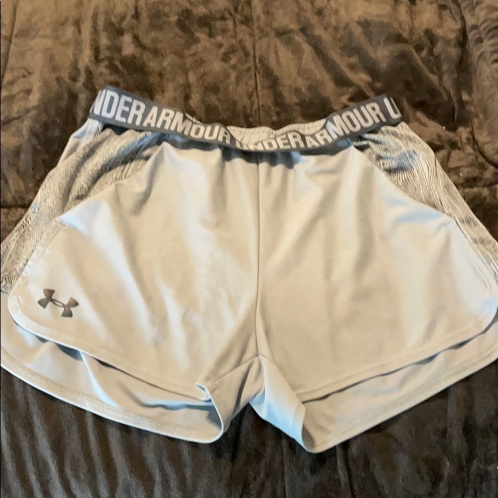 Grey under armour athletic shorts